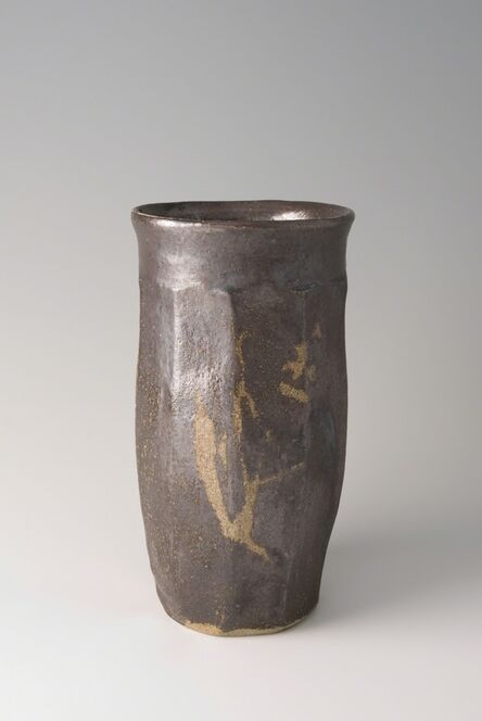 Shōji Hamada, ‘Faceted vase, salt glaze with wax resist brushwork’, 1960