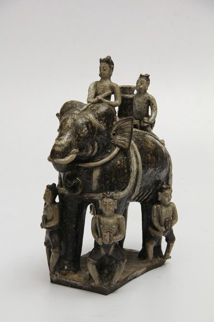 Unknown Artist, ‘Elephant figurine with riders in brown glaze’, ca. 14th-16th century