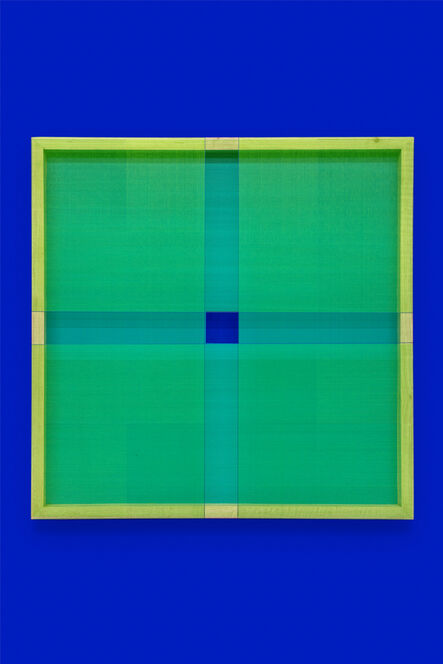 Brian Wills, ‘Untitled (Green on turquoise with square)’, 2021-2022