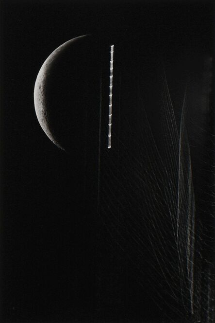 Kikuji Kawada, ‘A Crescent, Poplars, and Moon Trailing, Tokyo’, 1987