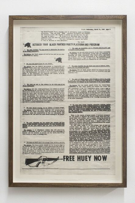 Hong-An Truong, ‘We want freedom [October 1966 Black Panther Party Platform and Program]’, 2018