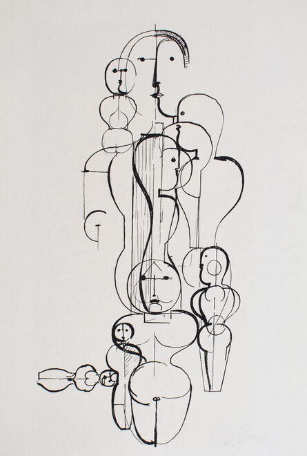 Oskar Schlemmer, ‘Concentric Group: Figure Plan K1, from: New European Graphics | Konzentrische Gruppe: Figurenplan K: Neue Europäische Graphik’, 1921/22