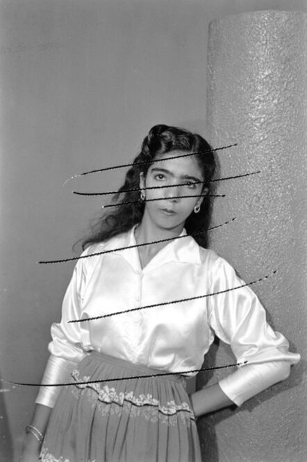 Akram Zaatari, ‘Damage Negatives: Scratched Portrait of an anonymus woman. From the series "Photographic phenomena"’, 2012