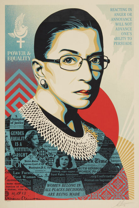 Shepard Fairey, ‘A CHAMPION OF JUSTICE (Ruth Bader Ginsburg)’, 2021