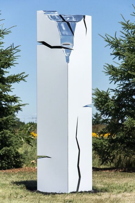 Philippe Pallafray, ‘Athabasca - tall, white, geometric, modern, outdoor steel sculpture’, 2019