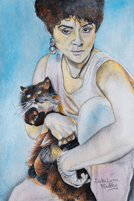 DebiLynn Fendley, ‘The Artist Younger with Cat’, 2022