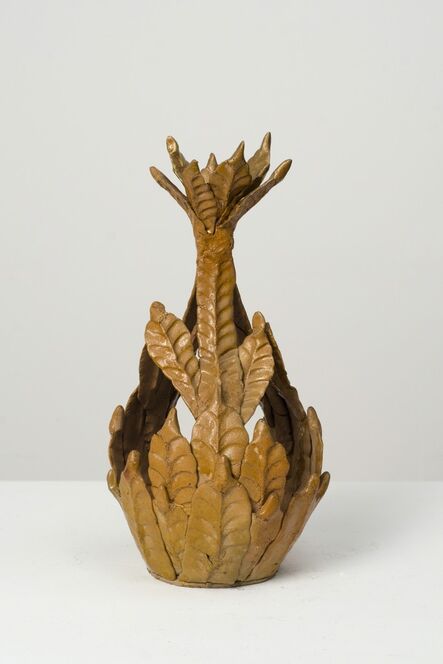 Eugene Von Bruenchenhein, ‘Untitled (brown flower top vessel)’, n.d.