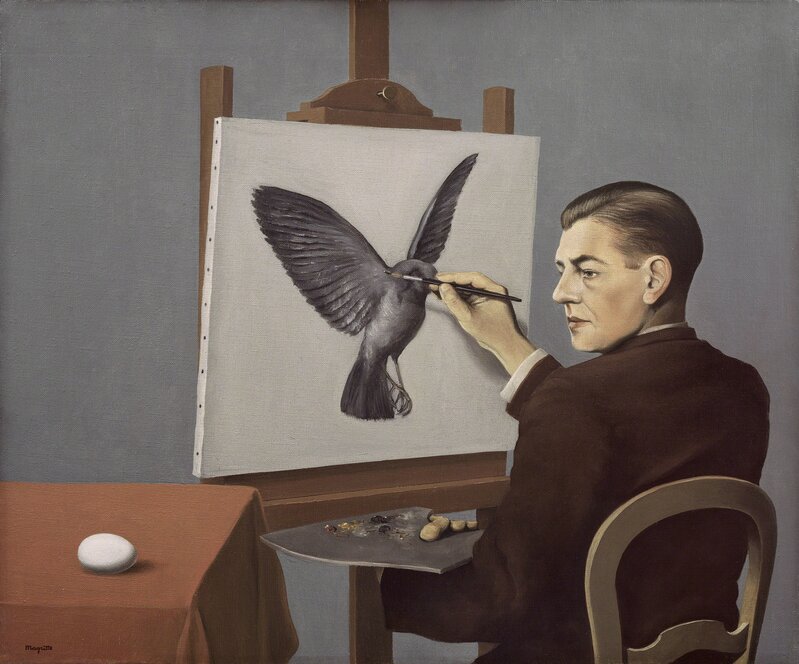 René Magritte, ‘ Clairvoyance (La Clairvoyance)’, 1936, Painting, Oil on canvas, Art Institute of Chicago