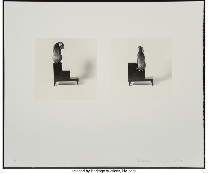 William Wegman, ‘Second and Third Steps (Diptych)’, 1989, Photography, Gelatin silver, Heritage Auctions
