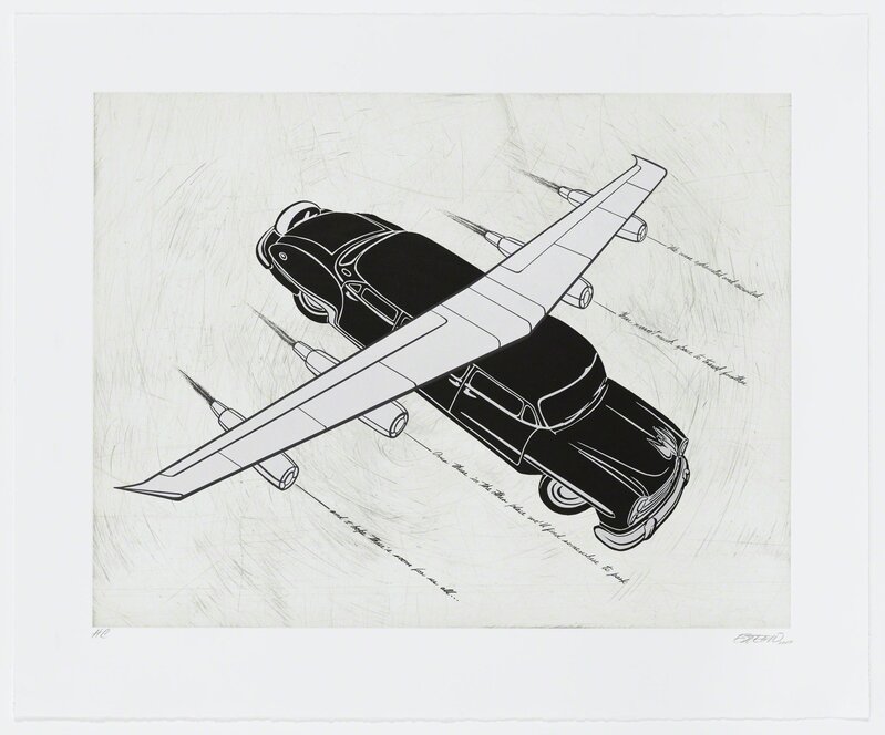 Esterio Segura Mora, ‘Todos quisieron volar: Hibrido de limo Chrysler New Yorker’, 2006, Print, Drypoint, direct gravure, screenprint, woodcut, Graphicstudio USF
