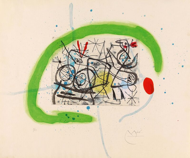 Joan Miró, ‘Préparatifs d'Oiseaux IV’, 1963, Print, Colour aquatint on RIVES (watermark), Van Ham