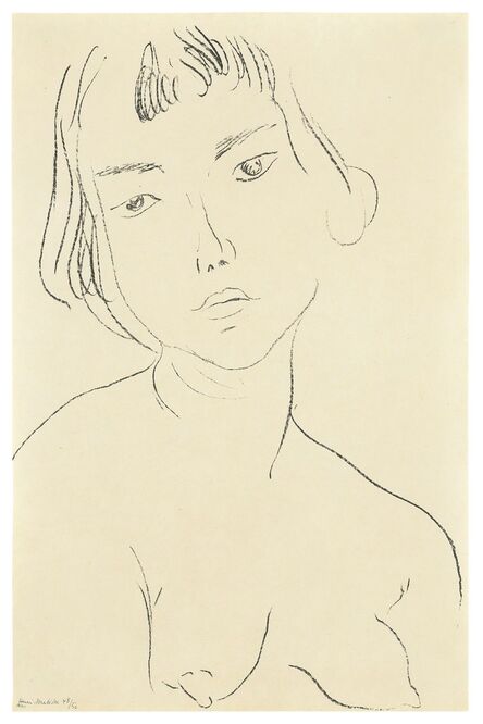 Henri Matisse, ‘Visage légèrement penché vers la gauche’, 1913