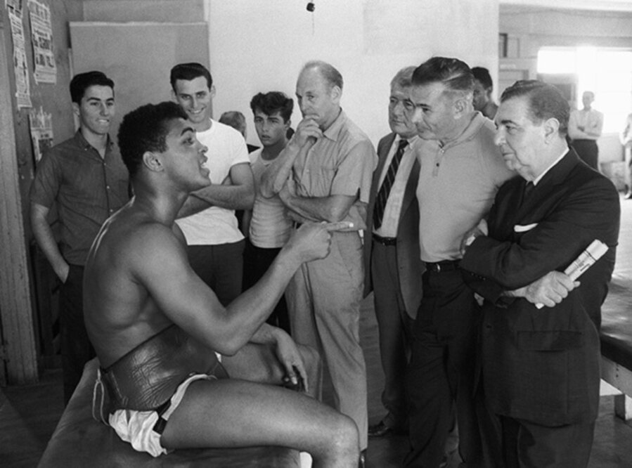 Cassius Clay with Newspaper Sports Writers, Fifth Street Gym, Miami