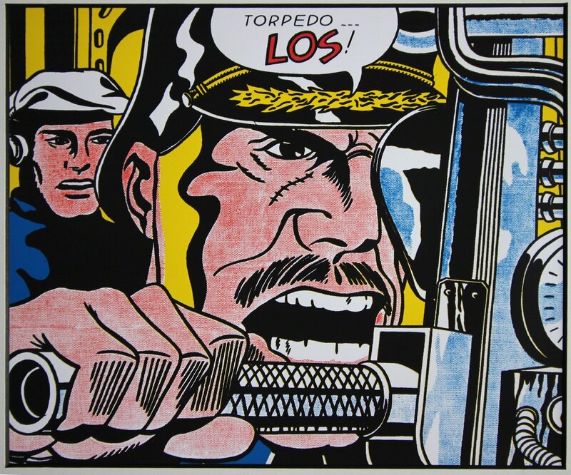 Roy Lichtenstein, ‘"Torpedo Los" for Art Basel’, 1987, Print, Glossy color offset lithograph for art basel, mounted and unframed, EHC Fine Art Gallery Auction