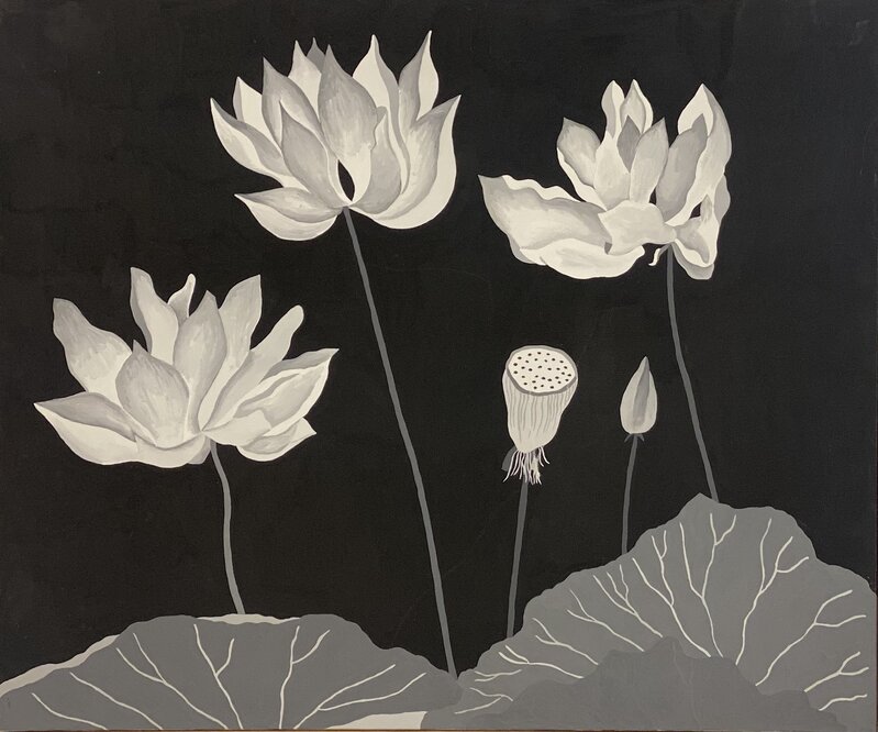 Anna Paparatti, ‘Fiore di loto bianco n.5’, Anni Novanta, Painting, Tempera on canvas, EDD Art