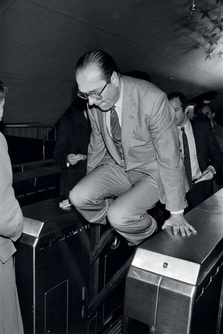 AFP, ‘Paris Mayor Jacques Chirac on is way to the opening of a modern art exhibition in the Auber railway station on December 5th, 1980.’, 1980
