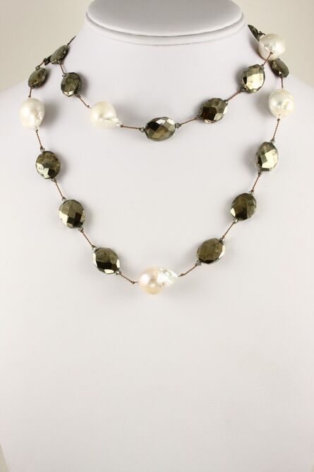 Margo Morrison, ‘Baroque Pearl and Pyrite Necklace with Swarovski Crystal’, 2020