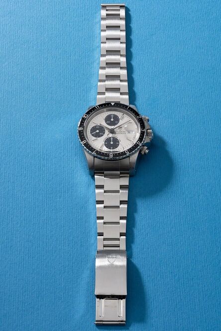Tudor, ‘A rare and fine stainless steel chronograph wristwatch with date, bracelet, guarantee and box’, 1993