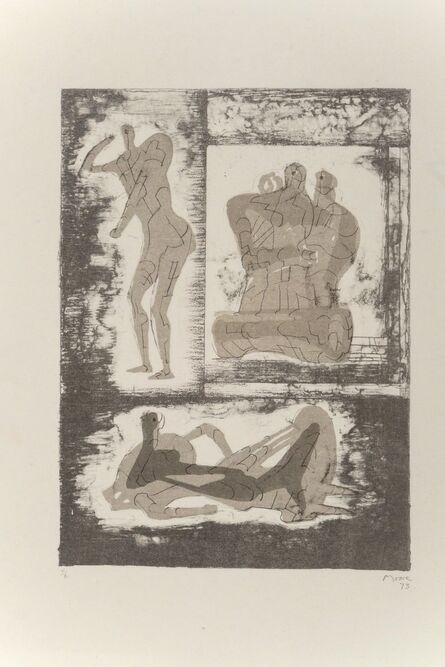 Henry Moore, ‘Reclining & Standing Figure and Family Group, from Reclining Figures’, 1973
