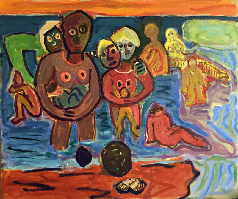 Richard Castellana, ‘Weird Bathers ’, 2019, Painting, Oil on Canvas, Blue Mountain Gallery