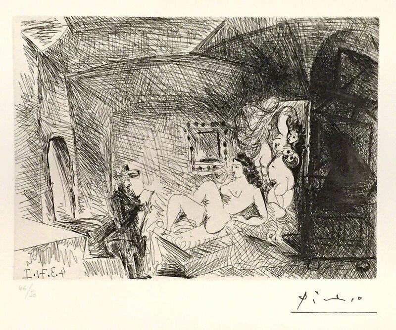 Pablo Picasso, ‘Peintre, Modèle et Toile ’, 1971, Print, Etching, Wallector