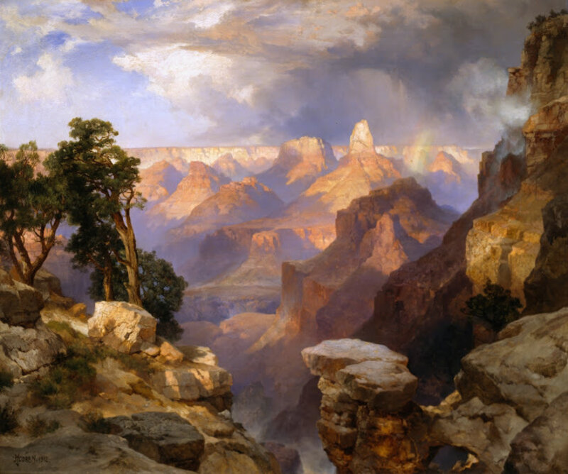 Thomas Moran, ‘Grand Canyon with Rainbow’, 1912, Painting, Oil on canvas, Legion of Honor