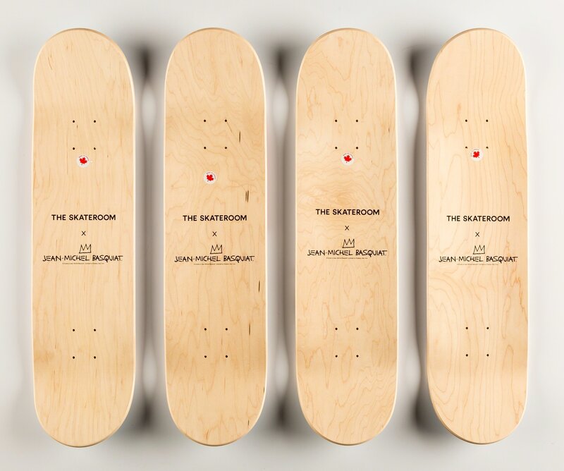 After Jean-Michel Basquiat X The Skateroom, ‘Light blue movers, set of four skate decks (Open Edition)’, 2016, Print, Screenprints in colors on skate decks, Heritage Auctions