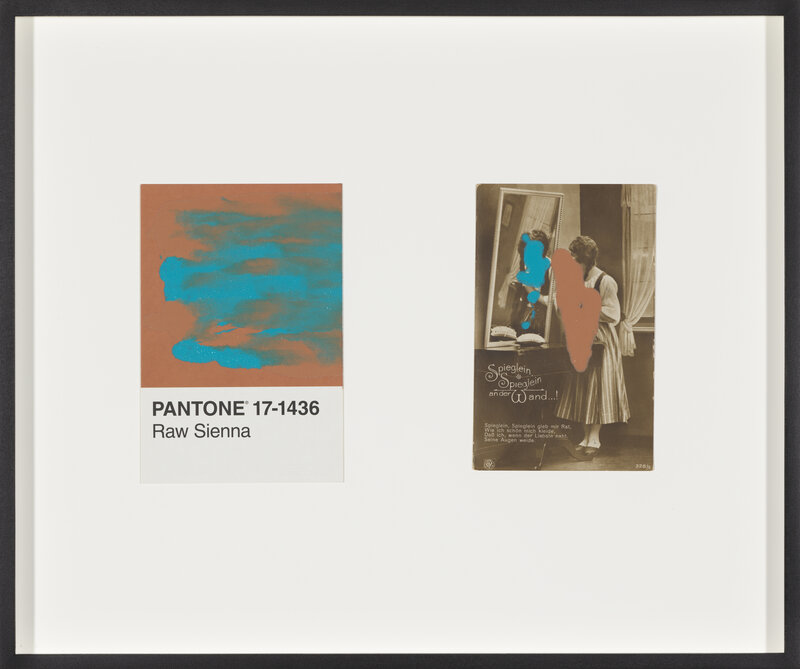Tacita Dean, ‘Pantone Pair (Raw Sienna)’, 2019, Print, Found Pantone card paired with postcard from artist's collection, monoprinted and framed, Gemini G.E.L.