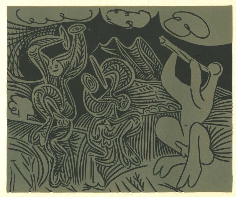 Pablo Picasso, ‘Danseurs et Musicien’, 1962, Reproduction, Linocut, Wallector