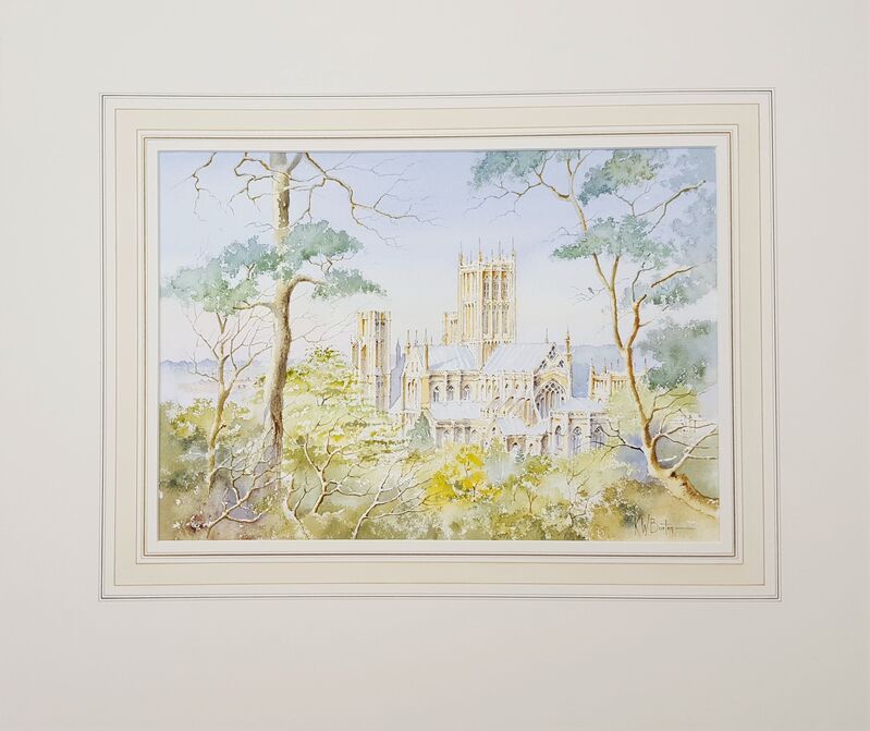 Ken Burton, ‘Wells Cathedral, Wells, UK’, 1988, Drawing, Collage or other Work on Paper, Watercolor, Graves International Art