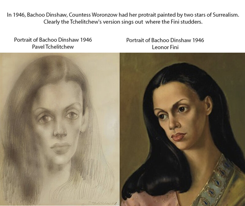 Pavel Tchelitchew, ‘Portrait of Bachoo Dinshaw, Countess Woronzow ’, 1946, Drawing, Collage or other Work on Paper, Graphite pencil, Robert Funk Fine Art