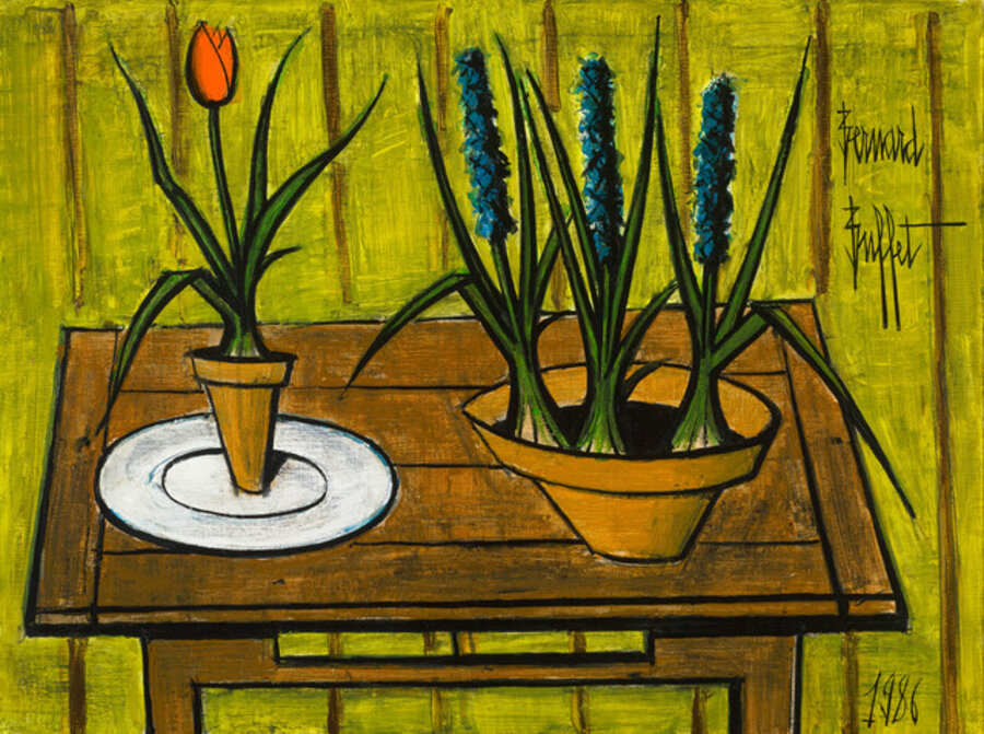 Une tulipe et trois jacinthes
