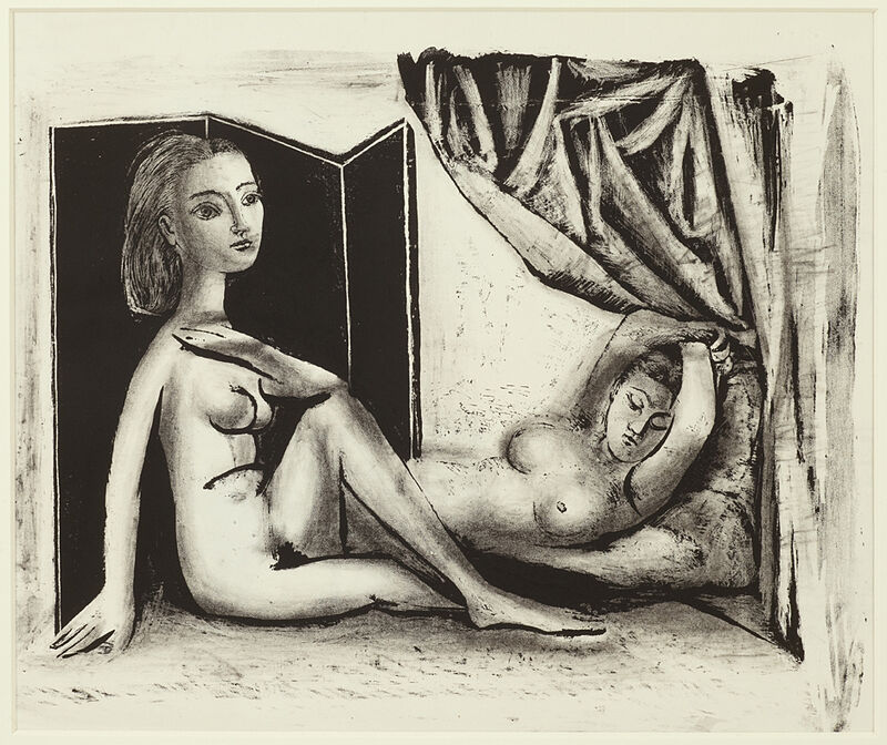 Pablo Picasso, ‘Les deux Femmex nues State 7b (5th January 1946)’, 1946, Print, Wash drawing and scraper on stone, Cristea Roberts Gallery