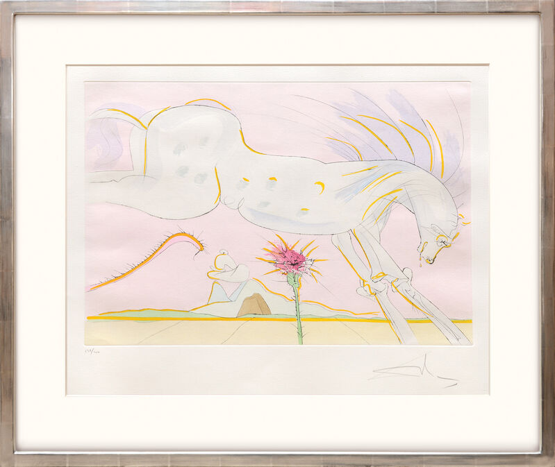 Salvador Dalí, ‘Le Cheval et le Loup. (The Horse and the Wolf.)’, 1974, Print, Drypoint etching on Arches paper with hand colouring by pochoir, Peter Harrington Gallery
