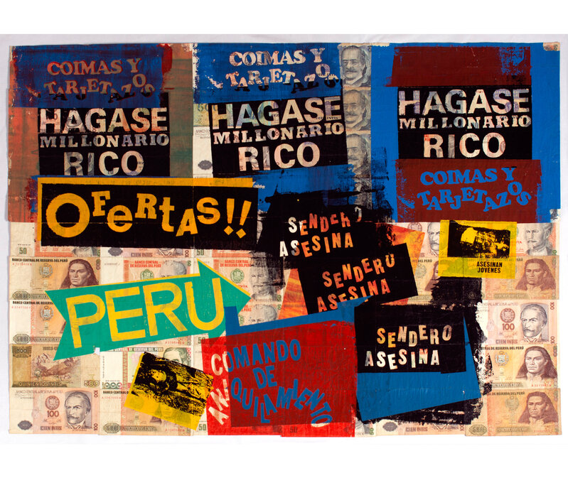 Herbert Rodríguez, ‘Hágase rico’, 1990, Drawing, Collage or other Work on Paper, Monotype on paper money, Herlitzka & Co. 