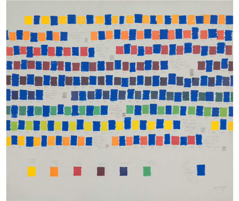 Osvaldo Romberg, ‘All the colors interpolated by blue’, 1981, Painting, Acrylic and graphite on canvas, Herlitzka & Co. 
