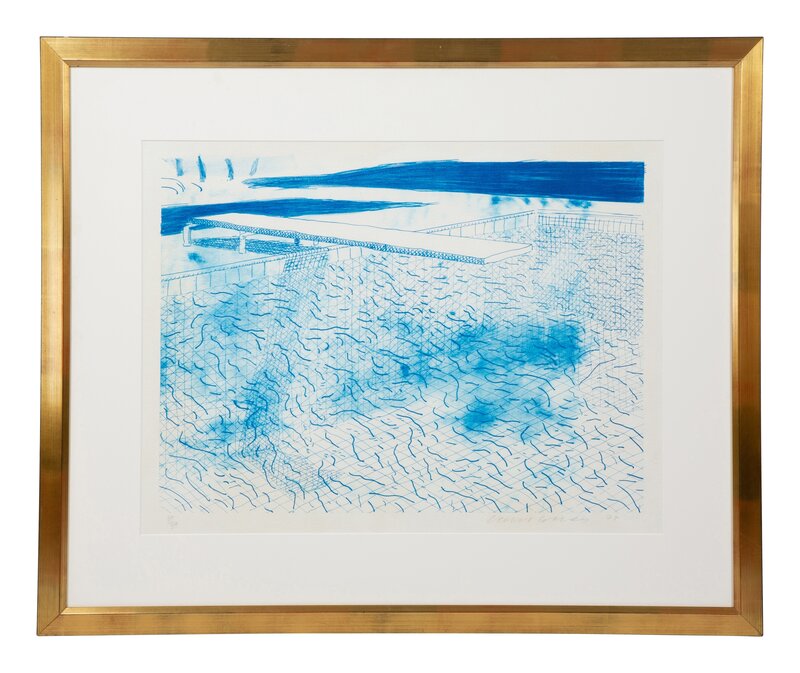 David Hockney, ‘Lithograph of Water Made of Lines’, 1978-1980, Print, Color lithograph, Hindman