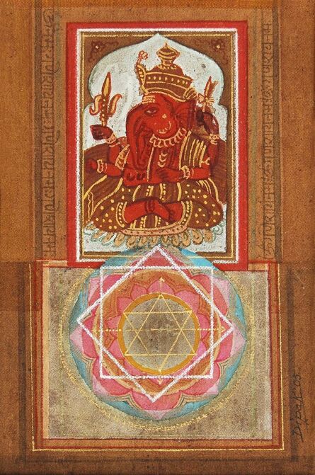 Dipak Banerjee, ‘Ganesha, Hand Made Pigments on Canvas by Modern Artist "In Stock"’, 2005