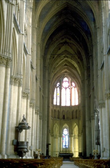 ‘Reims Cathedral: interior, view east from nave showing choir and apse’, ca. 1211-1290