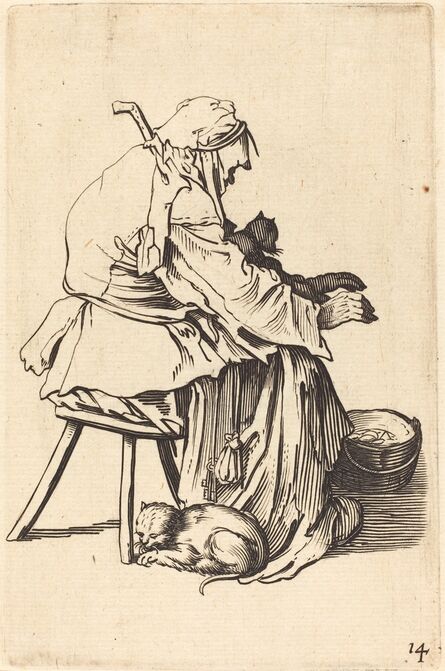after Jacques Callot, ‘Old Woman with Cats’