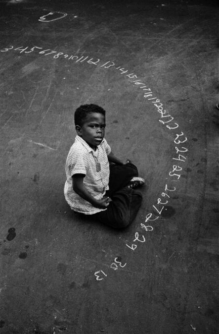 Harold Feinstein, ‘Boy with Chalked Numbers, NYC’, 1956
