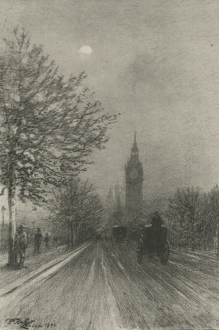 Félix Hilaire Buhot, ‘The Embankment Westminster’, 1892