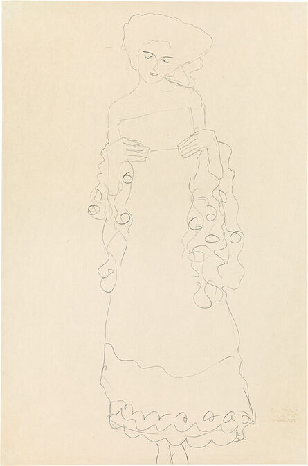 Gustav Klimt, ‘Reading or Singing Woman from the Front’, 1907
