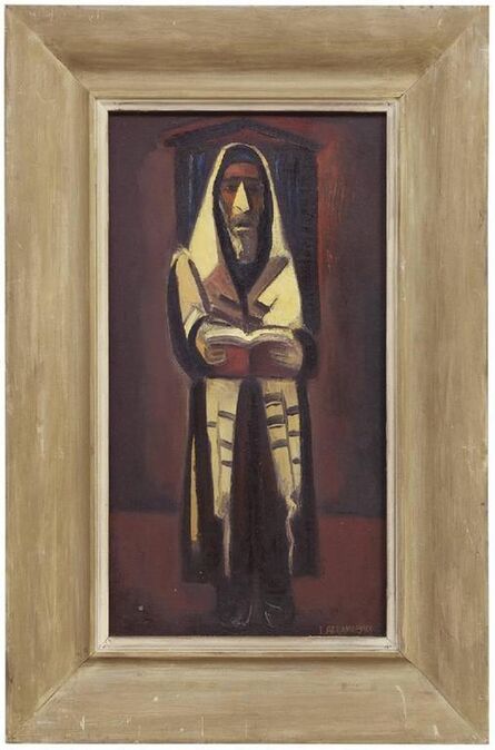Israel Abramofsky, ‘Rabbi in Prayer, Judaica Oil Painting’, 20th Century