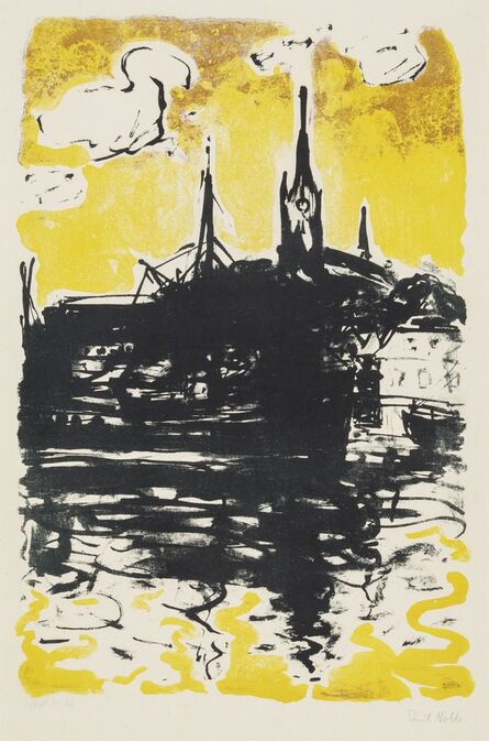 Emil Nolde, ‘Church and Boat, Sonderburg’, 1907/1915