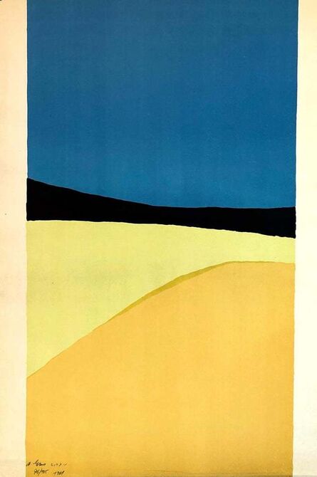 Michael Gross (1920-2004), ‘1959 Israeli Michael Gross Color Field Modernist Serigraph "Landscape with Sea"’, 1950-1959