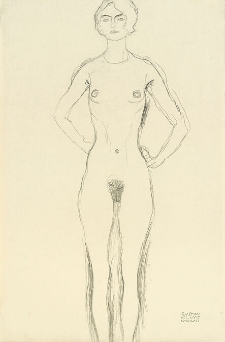 Gustav Klimt, ‘Standing nude, hands on the hips’, 1911