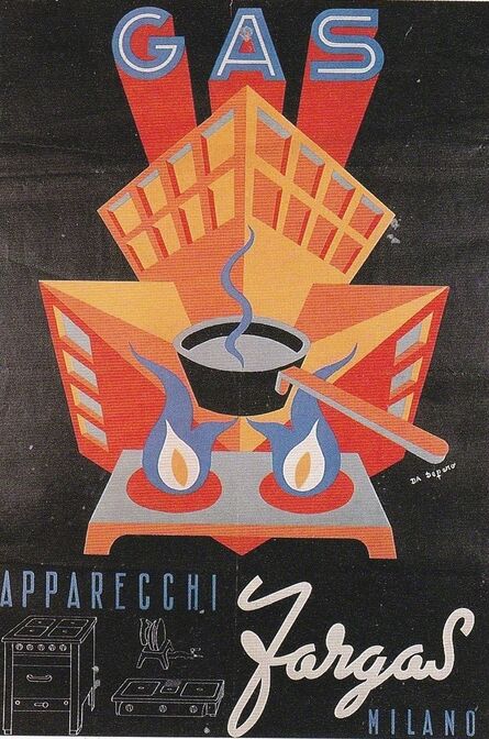 Fortunato Depero, ‘Gas apparecchi Fargas’, 1947