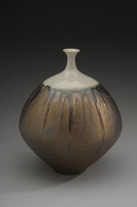 Hideaki Miyamura, ‘Vase, bronze glaze with snow cap’, 2019