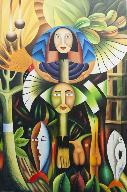 Clemente Segrera, ‘Tropical landscape with symbolic figures’
